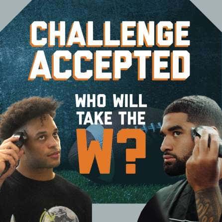 Défi relevé : Des joueurs de football rivaux s'affrontent et donnent à des coupes de cheveux à domicile le bon vieux #CollegeTry.
