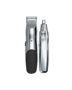 Wahl Groomsman Combo regolabarba e Trimmer ricaricabile senza fili su sfondo bianco